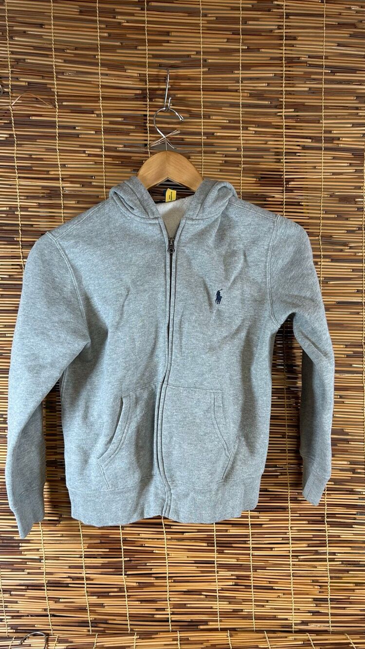 Polo Ralph Lauren Medium Youth 10-12 Grey Full Zip Hoodie